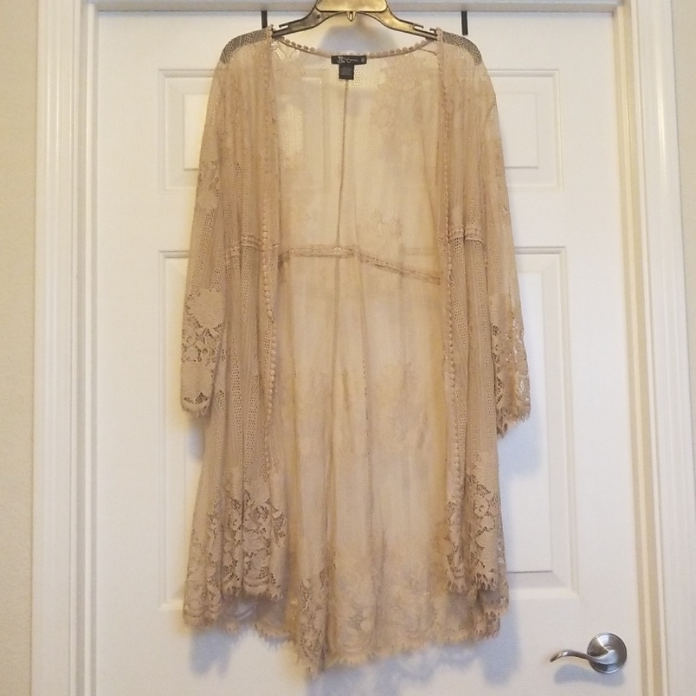 Tan Lace Duster